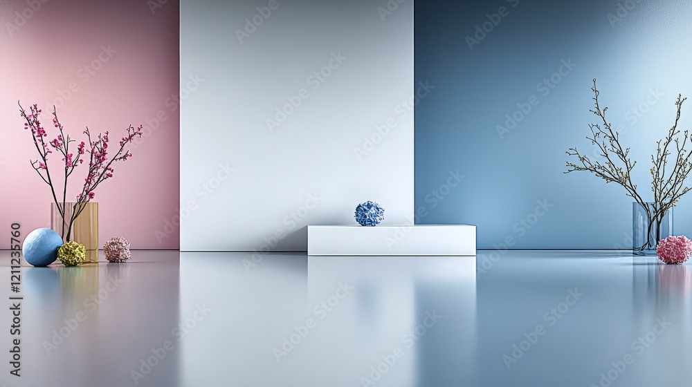 Aufkleber abstract spaces with soft muted colors creating delicate artistry in a modern interior environment