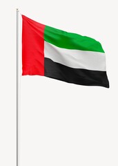 Flag of United Arab Emirates on pole