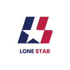 Obraz premium simple logo design with the initials LS SL with a star in the negative space for the lone star