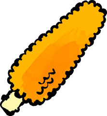 焼トウモロコシの和風ベクターイラストアイコン 水彩画 白バック 