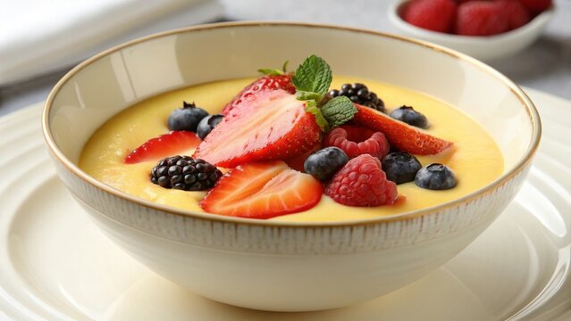 Indulge in zabaglione with fresh berries a culinary delight at home dessert inspiration gourmet experience sweet treat concept