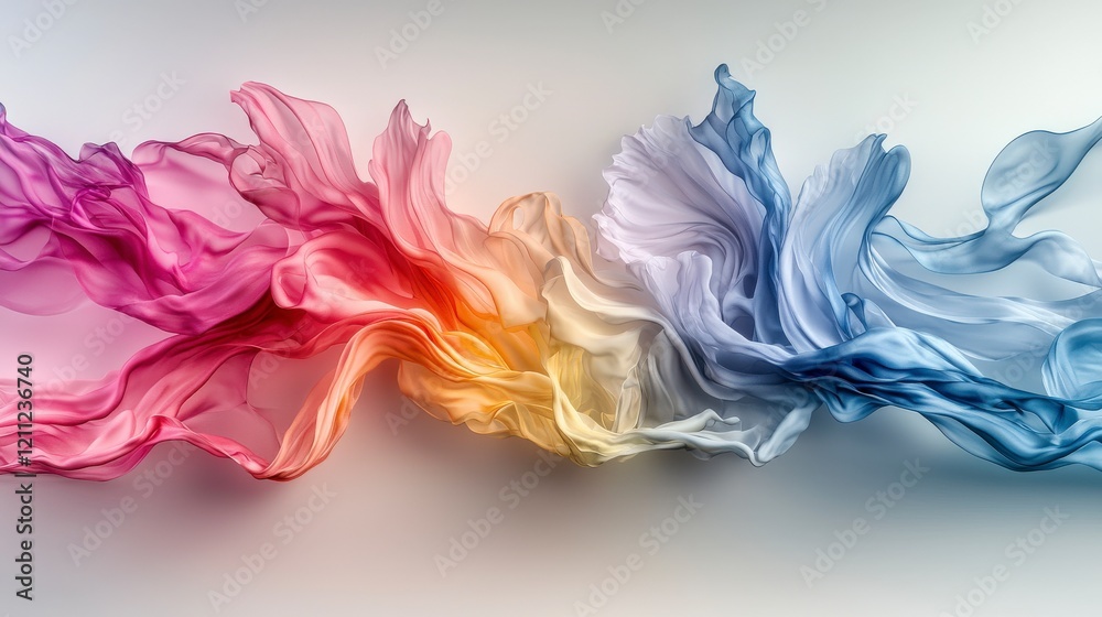 Poster delicate hues blending softly in neutral background abstract art digital artwork calm atmosphere art
