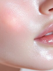 Radiant Close up of Glowing Skin with Cellular Turnover Effects