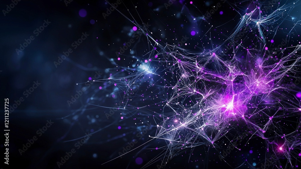 Poster faint purple lights punctuating a deep dark canvas of cosmic energy abstract design art digital art 