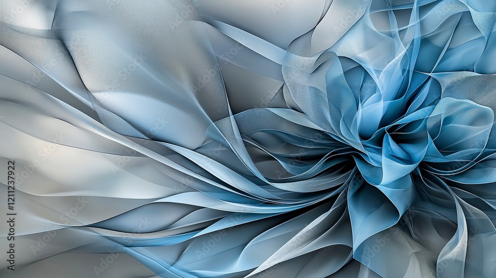 Aufkleber softly unfolding flat gray planes representing resolution digital art abstract contemporary visual h
