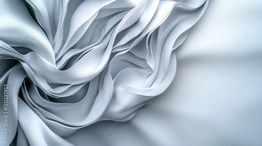 Aufkleber gentle waves of light gray fabric flowing over a clean canvas abstract art calming atmosphere soft t