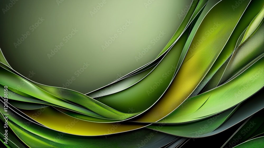 Poster layered green planes overlapping in varying shades abstract background graphic design digital art ae