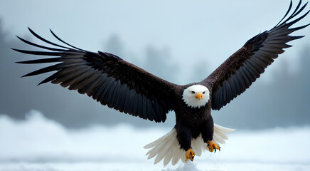 Naklejka premium bald eagle in flight