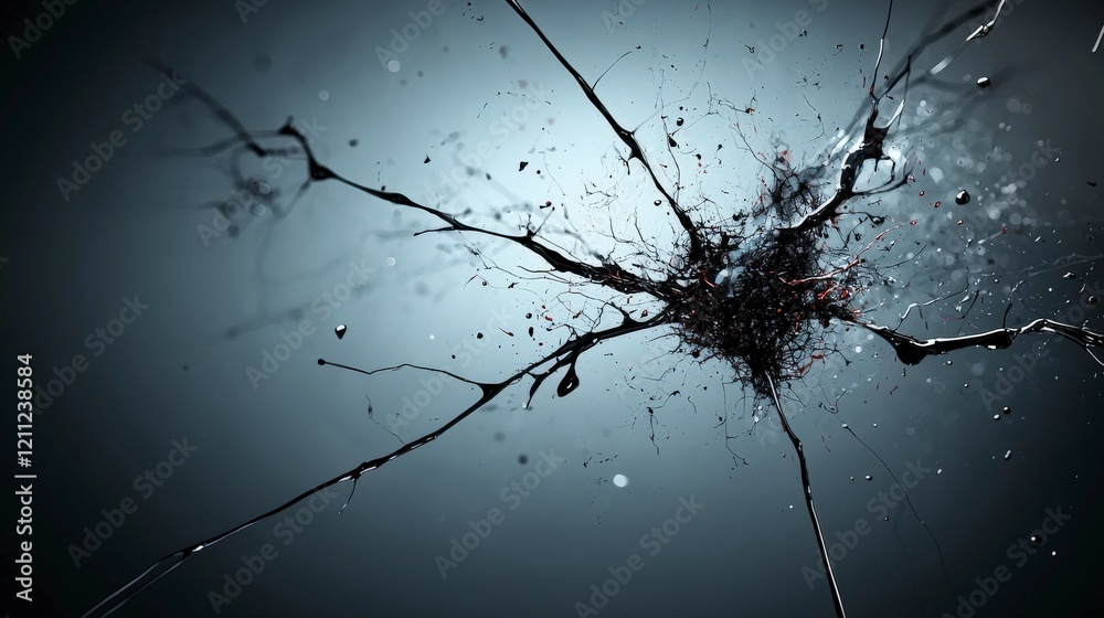 Fototapete dynamic sharp black lines cutting through muted background abstract art creative design visual impac