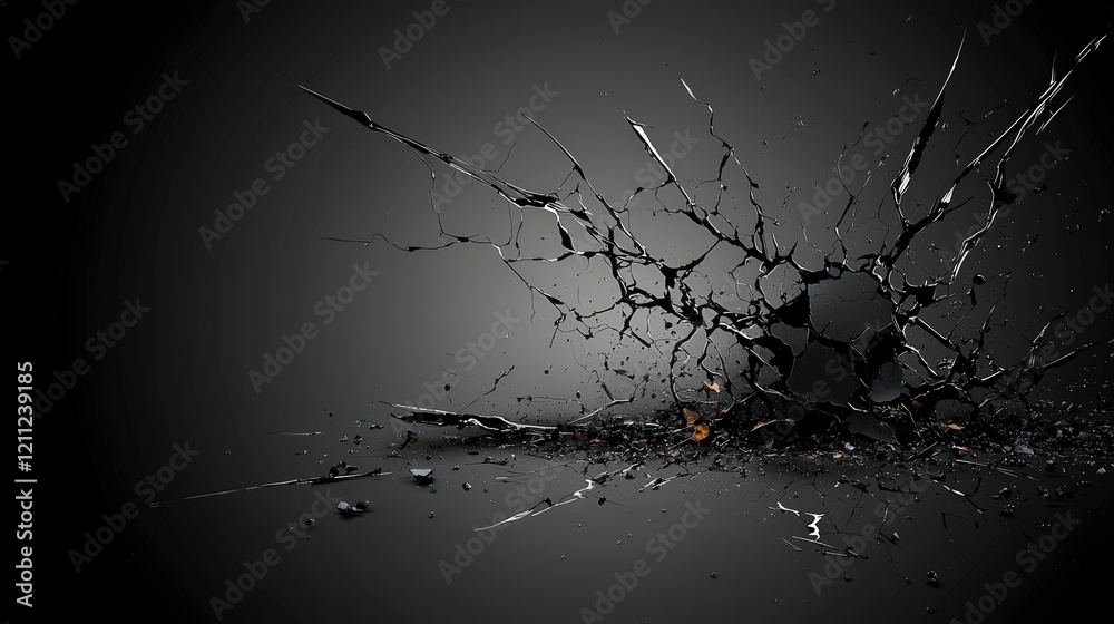 Aufkleber dynamic fracture artistry abstract background digital visuals modern aesthetics close-up disruption 