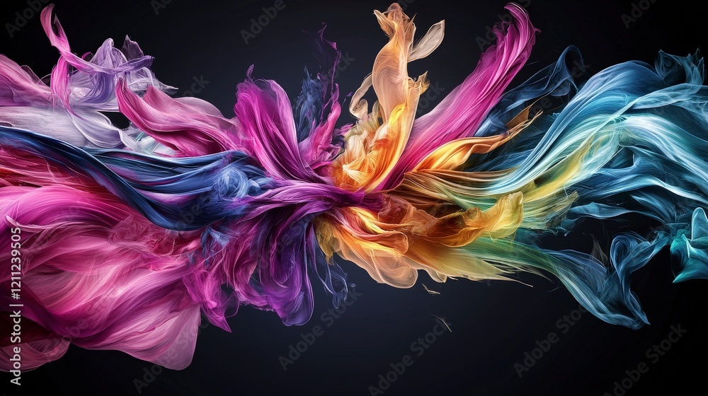 Leinwandbilder Dynamic color collision energetic abstract art in vivid hues studio setting high-impact visuals