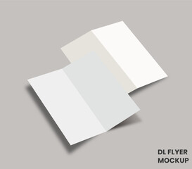Dl Bi-Fold Brochure Mockup design in Grey Background