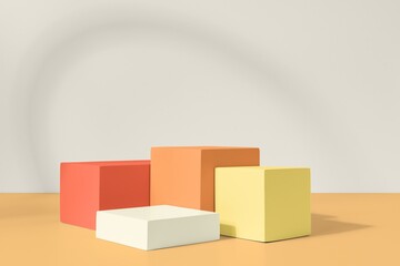 Pop color product backdrop, natural light and shadow design