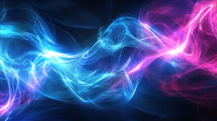 Abstract Colorful Nebula: A Symphony of Blue and Pink Cosmic Energy