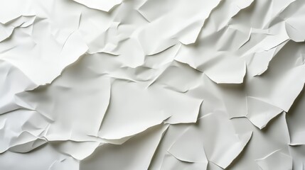 Fototapeta premium Abstract white crumpled paper texture