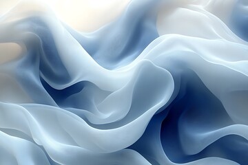 Obraz premium Abstract Blue and White Fabric Waves