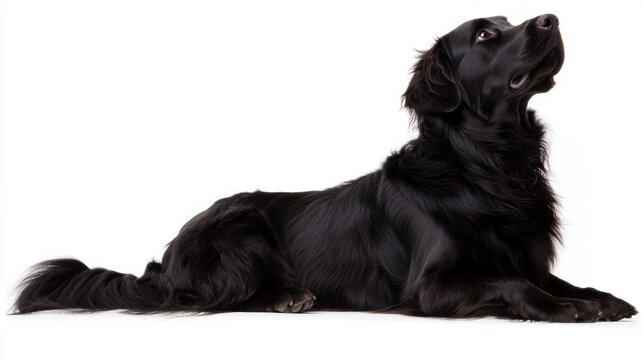 Majestic Black Dog Lying Down, Studio Shot
