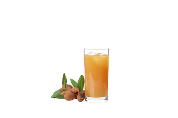 PNG, Tamarind juice in a glass, isolated on white background