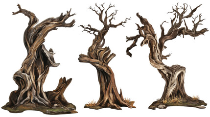 Spooky Old Dead Trees in Eerie Isolated Setting Generative AI