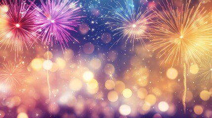 Naklejka premium Spectacular Fireworks Display: A Celebration of Light and Color