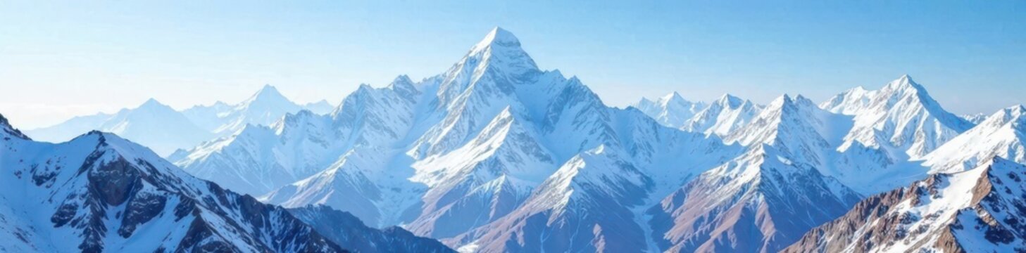 Snow covered Himalayan peaks of Panchachuli range in Munsiyari, himalayas, hilltop