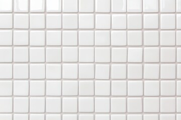 A seamless pattern of small, glossy white tiles arranged in a grid, creating a clean and modern surface.