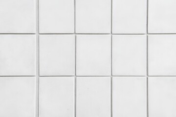 A clean, minimalist surface of white tiles arranged in a grid pattern, showcasing simplicity and elegance in design.