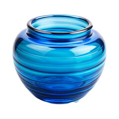 Stylish blue glass object isolated on transparent background  
