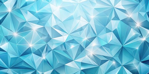 Abstract Blue Crystal Facet Background Texture Featuring Sparkling Light Reflections