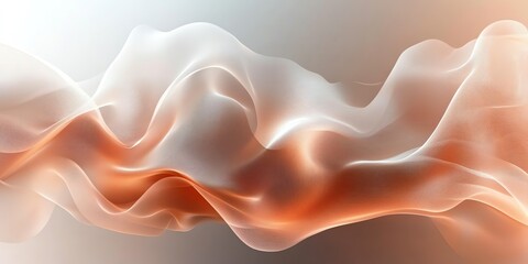 Obraz premium Abstract Silk Wave: Serene Peach and White Drape