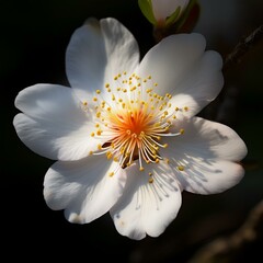 サツキは夏に咲く花で白い花びらの真ん中にめしべおしべがある