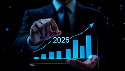 Businessman Holding Smartphone with Digital Bank Image