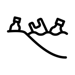 Fototapeta premium beach pollution outline style