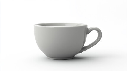 side view of grey coffee cup isolated on white background