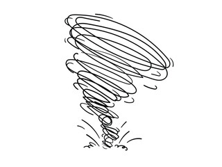 Obraz premium Scribble storm swirl, doodle tornado storm, cyclone illustration