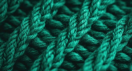 Teal Knit Texture Abstract CloseUp of Woven Yarn