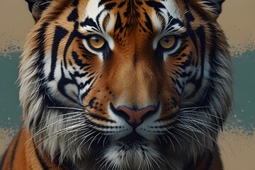 Naklejka premium Beautiful and colored animals with glasses, tiger Generative AI