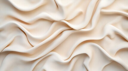 Obraz premium Elegant Draped Fabric Soft Beige Texture Background