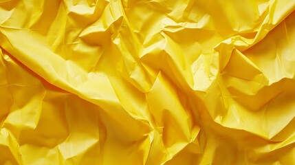 Abstract yellow crumpled fabric texture