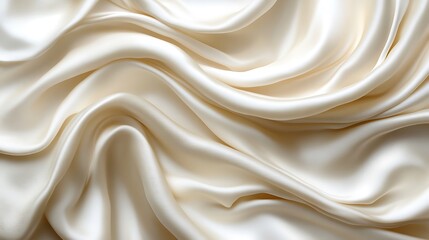 Fototapeta premium Creamy White Silk Draped in Elegant Waves