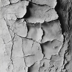 Obraz premium Cracked Earth Texture: A Monochromatic Study of Dry Soil