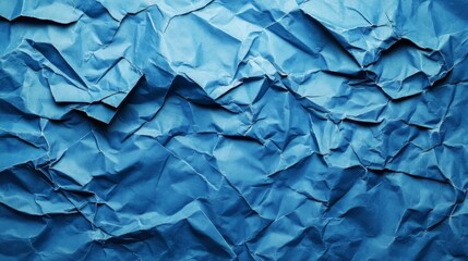Fototapeta premium Crumpled blue paper texture