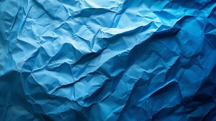 Obraz premium Abstract blue crumpled paper texture
