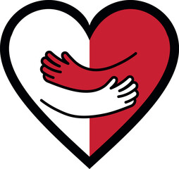 Symbol of Care - Heart and Hug Concept