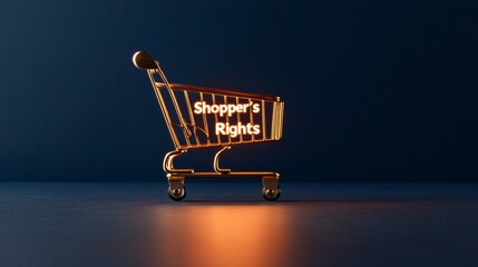 Glowing Justice Minimalism Shoppers Rights on Gold Scale - Consumer Awareness and Fair Trade for Ethical Business in Spring Sales and World Consumer Rights Day Campaigns