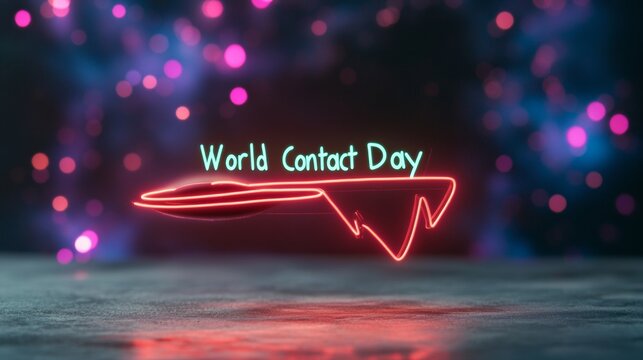 Neon Fantasy World Contact Days Cosmic Glow for Sci-Fi Events and Spring Marketing Vibrant Aesthetic for Futuristic Decor in Creative Industries