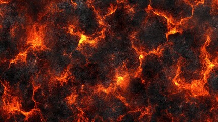 Fiery lava texture with glowing orange and black patterns