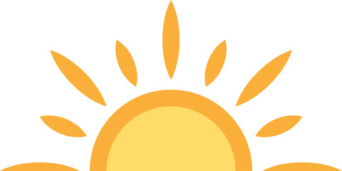 A half sun is setting downwards icon sunset concept for graphic design, logo, web site, social...