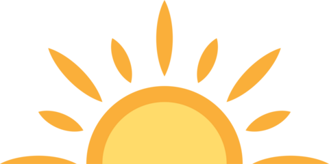 A half sun is setting downwards icon sunset concept for graphic design, logo, web site, social media, mobile app, ui illustration