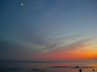 礼文島　元地海岸の夕景